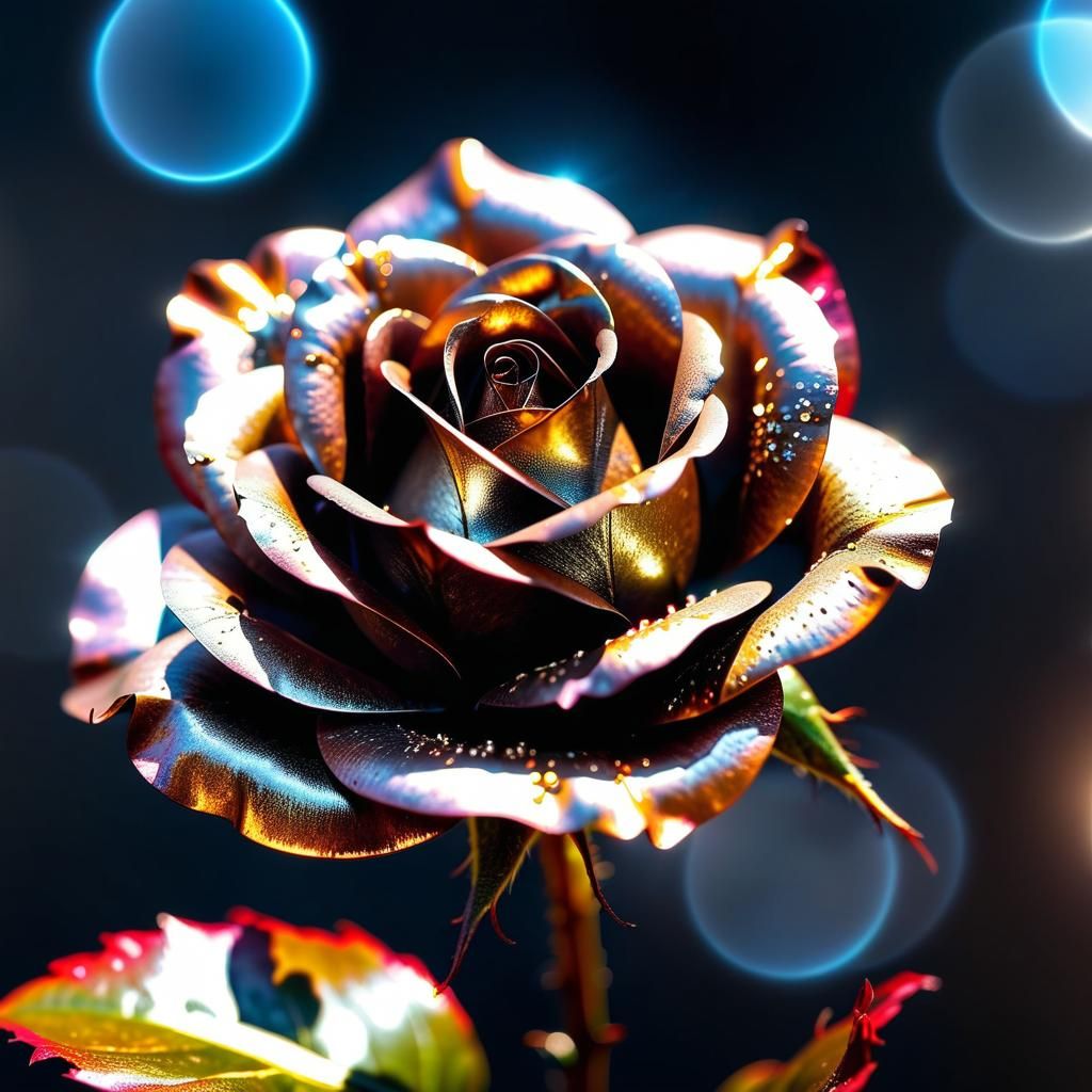 Macro Photograph of a Tarnished Steel Rose