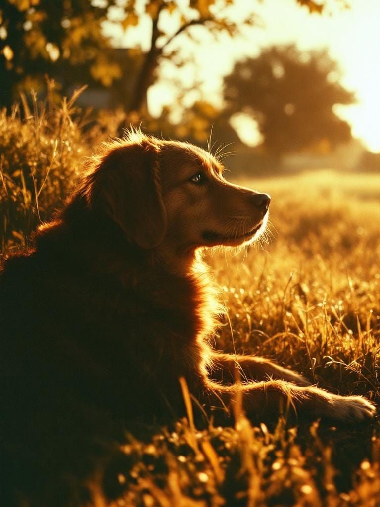 Dog in Golden Light: 1970s Americana Photography