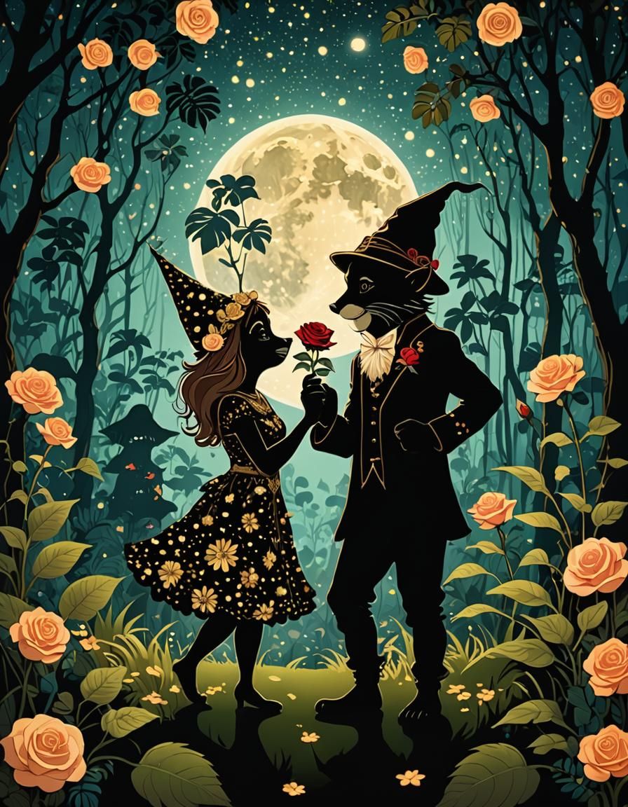 Dancing Fursona Couple in Enchanted Jungle