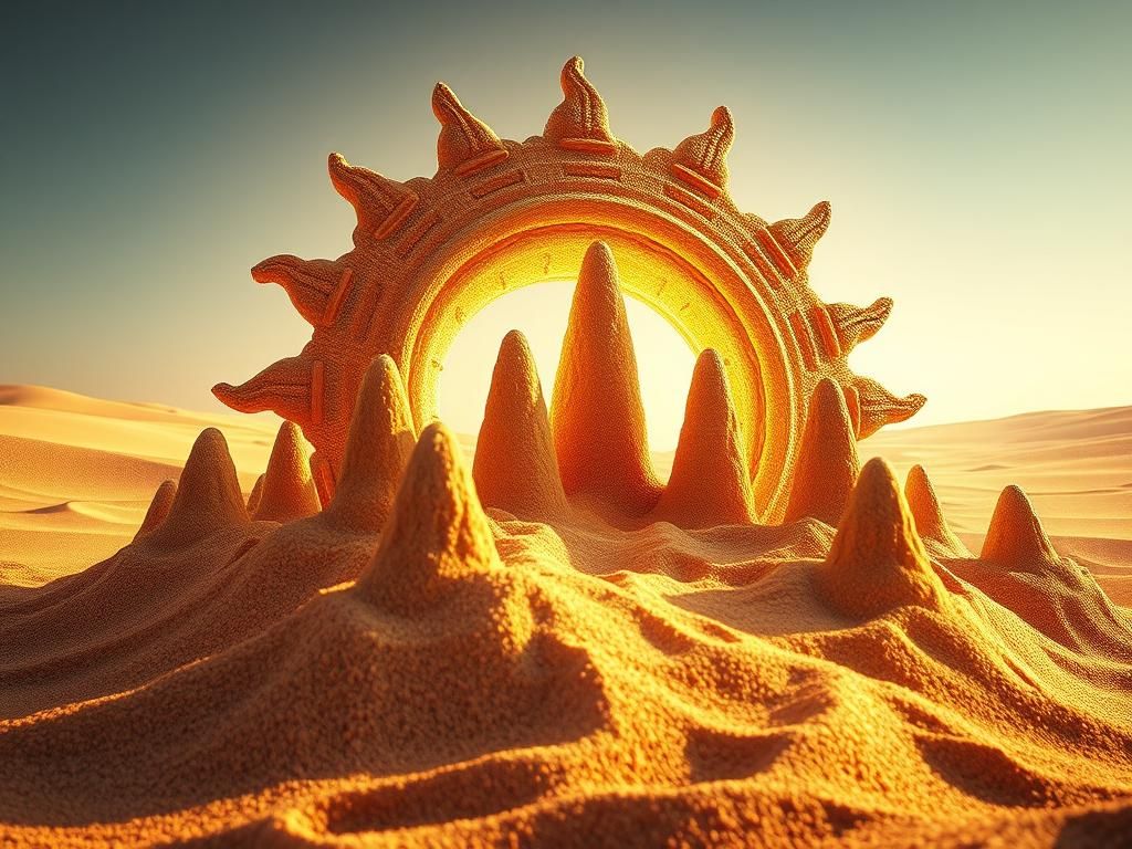 Surreal Solar System Sandcastle in Unreal Engine Style