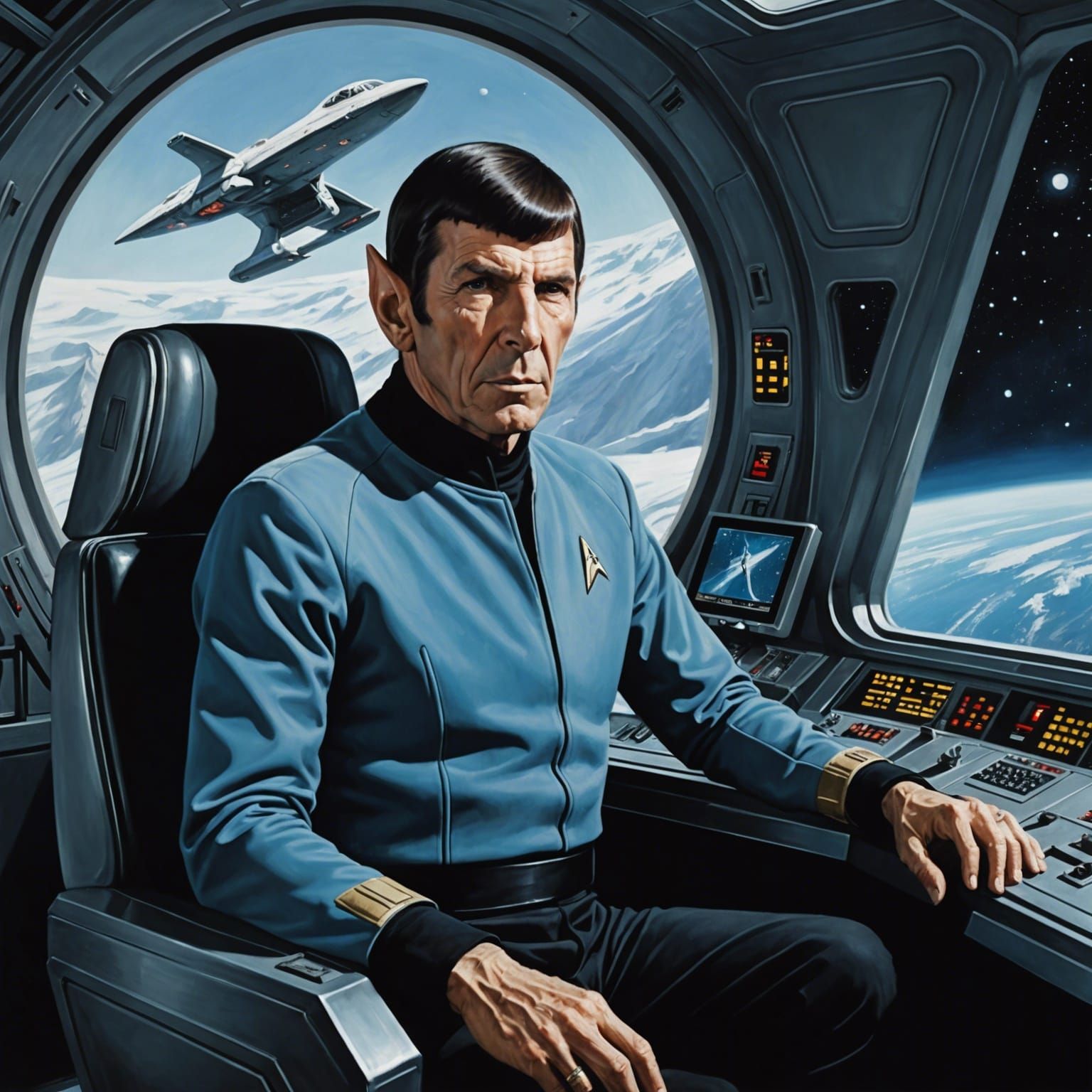 Star Trek Spock in Command Chair: Cinematic Art