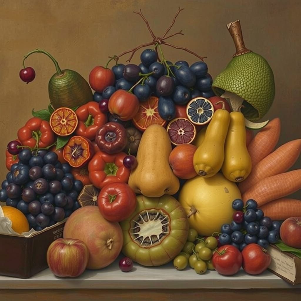 Archimboldo face made of fruits