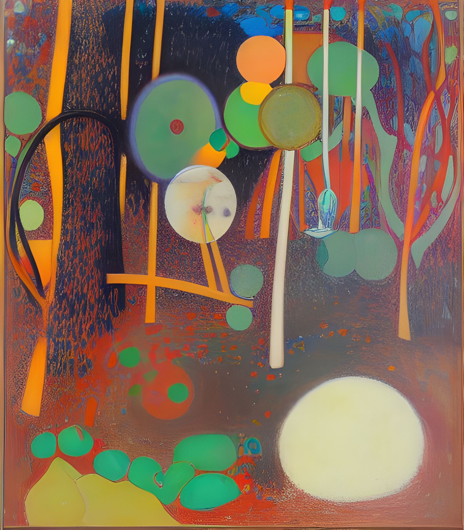 Cosmic Hot Springs: Abstract Expressionism Landscape