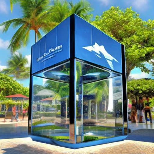 Necker Cube Illusion in Tropical Style