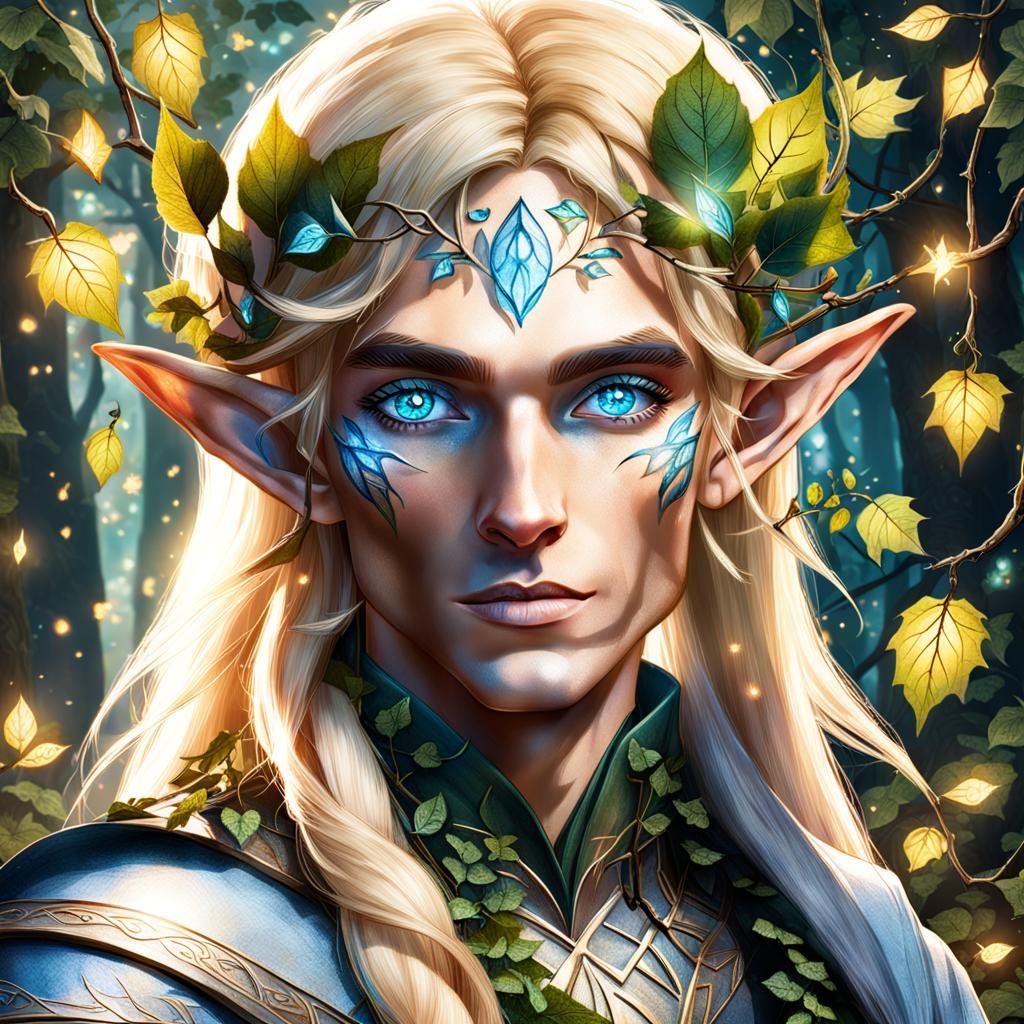 Beautiful Forest Elf with Blue Eyes