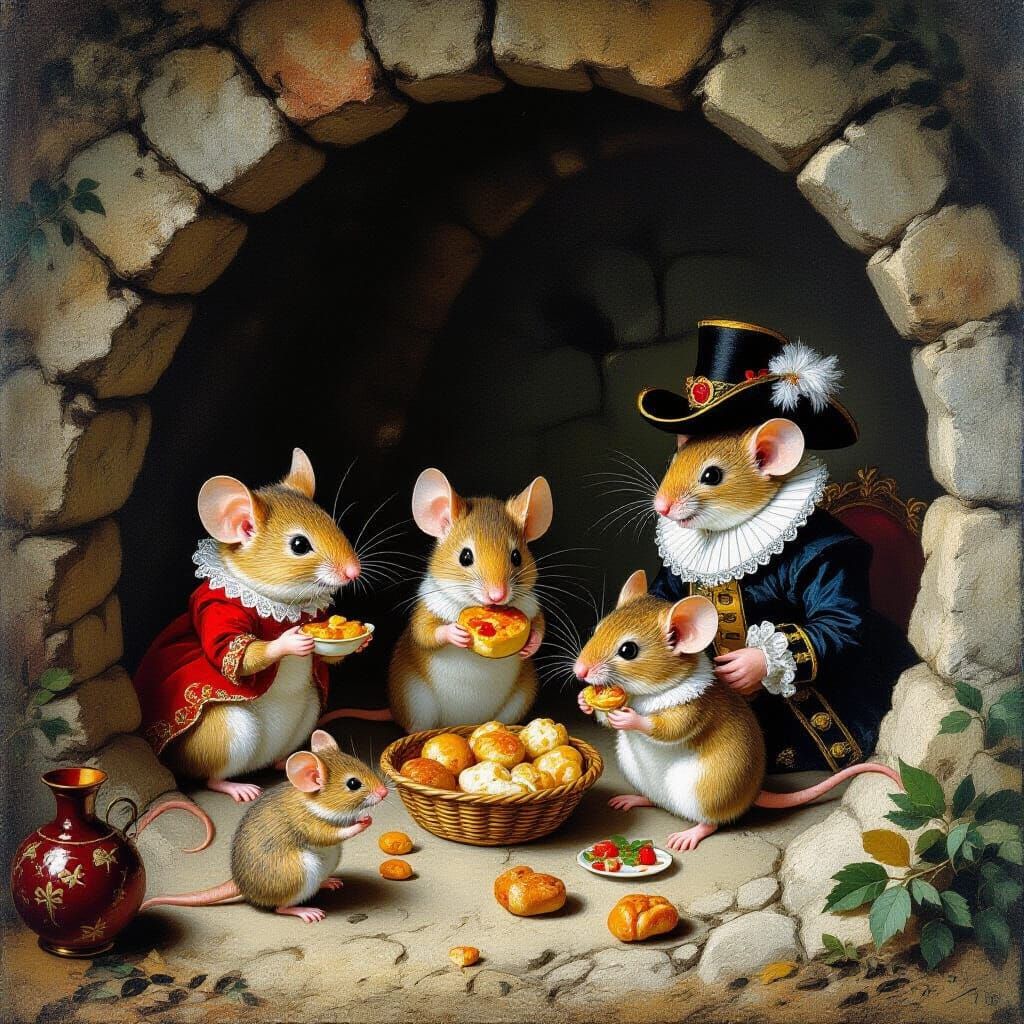 Mice Family Burrow Filled With Colonial Goods