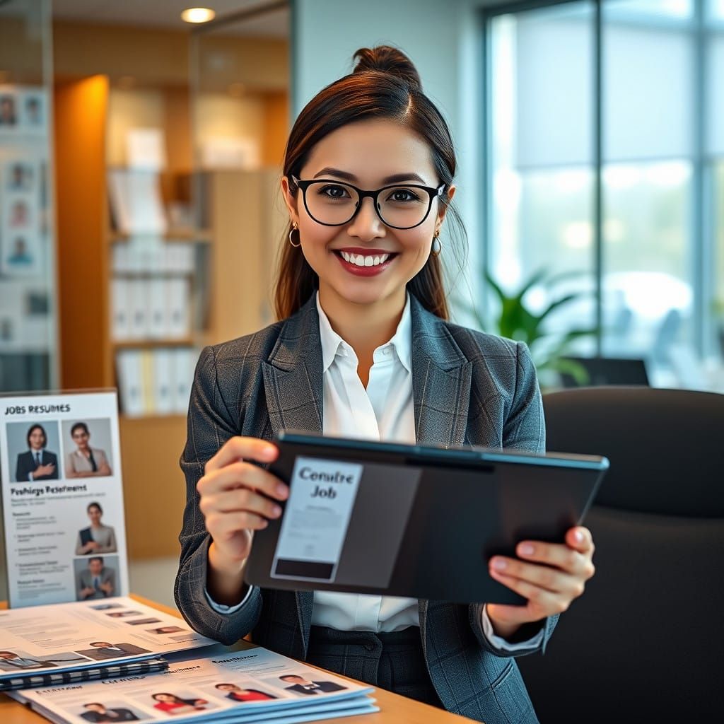 Professional Consultant in Modern Office, Job Placement Succ...