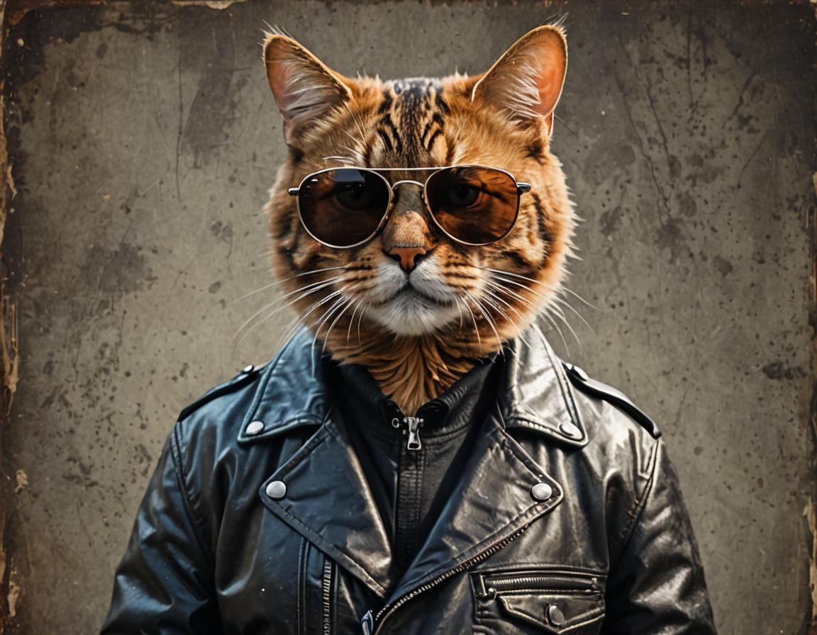 Cool Cat with Sunglasses and Jacket