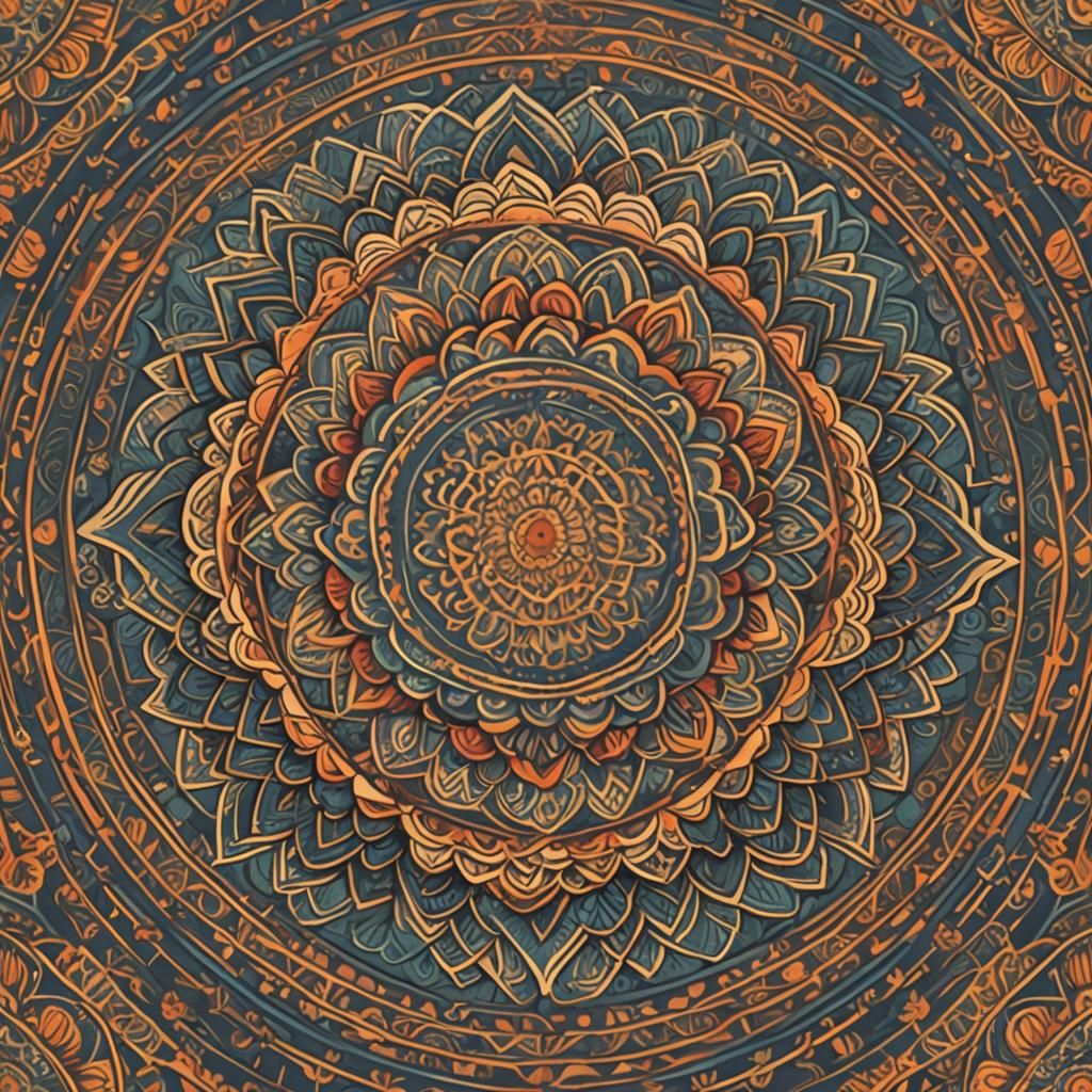 Intricate Mandala Design with Symmetrical Patterns