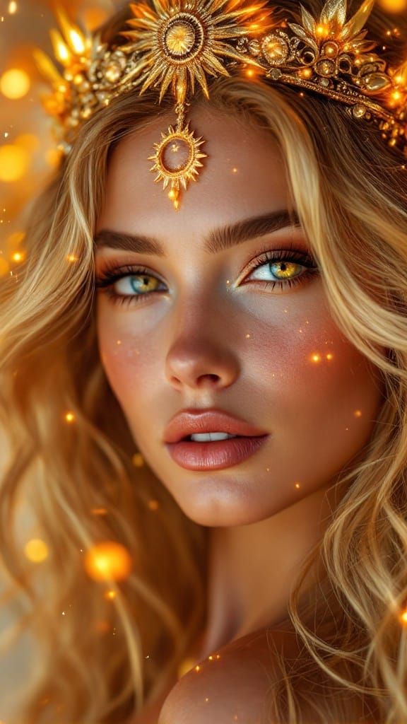Ethereal Goddess in Golden Splendor