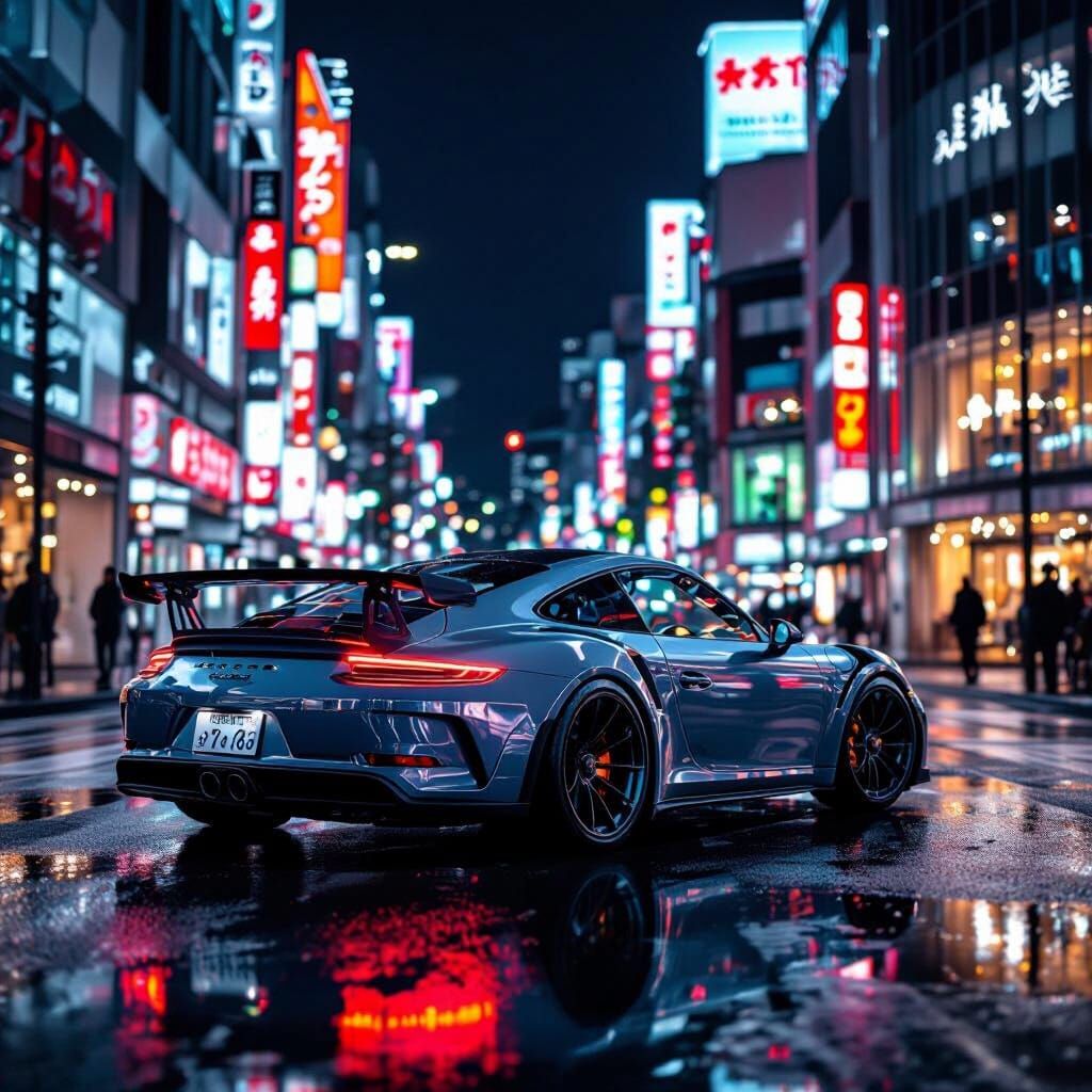 Porsche 911 GT3 in Tokyo: Moody Neon Glow