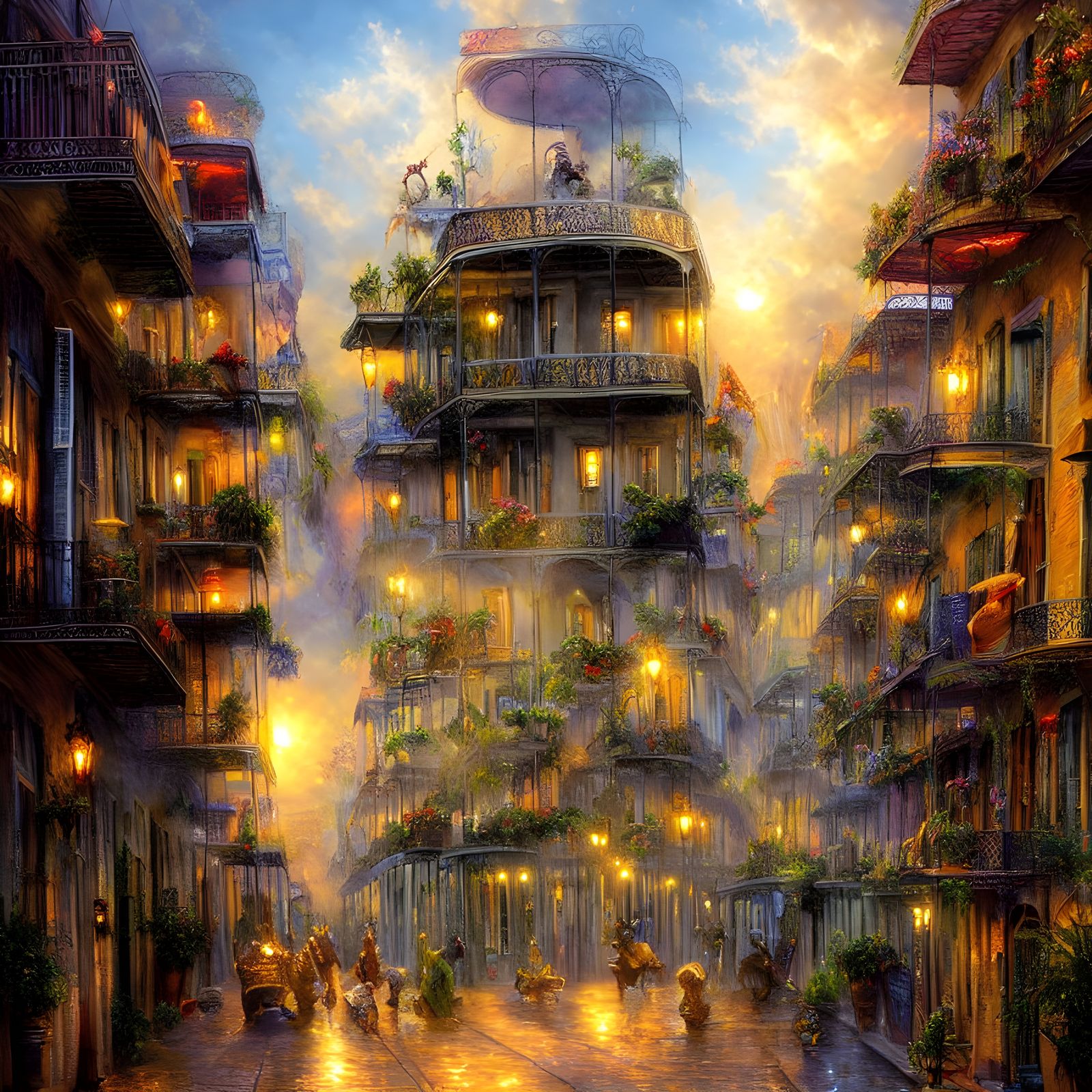 Fantasy New Orleans: A Detailed Digital Painting