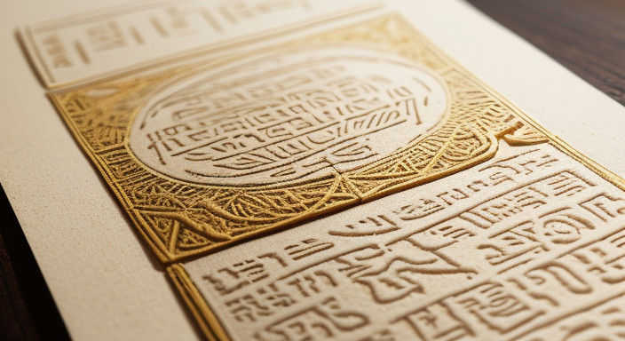 Ancient Hieroglyphics in Golden Detail