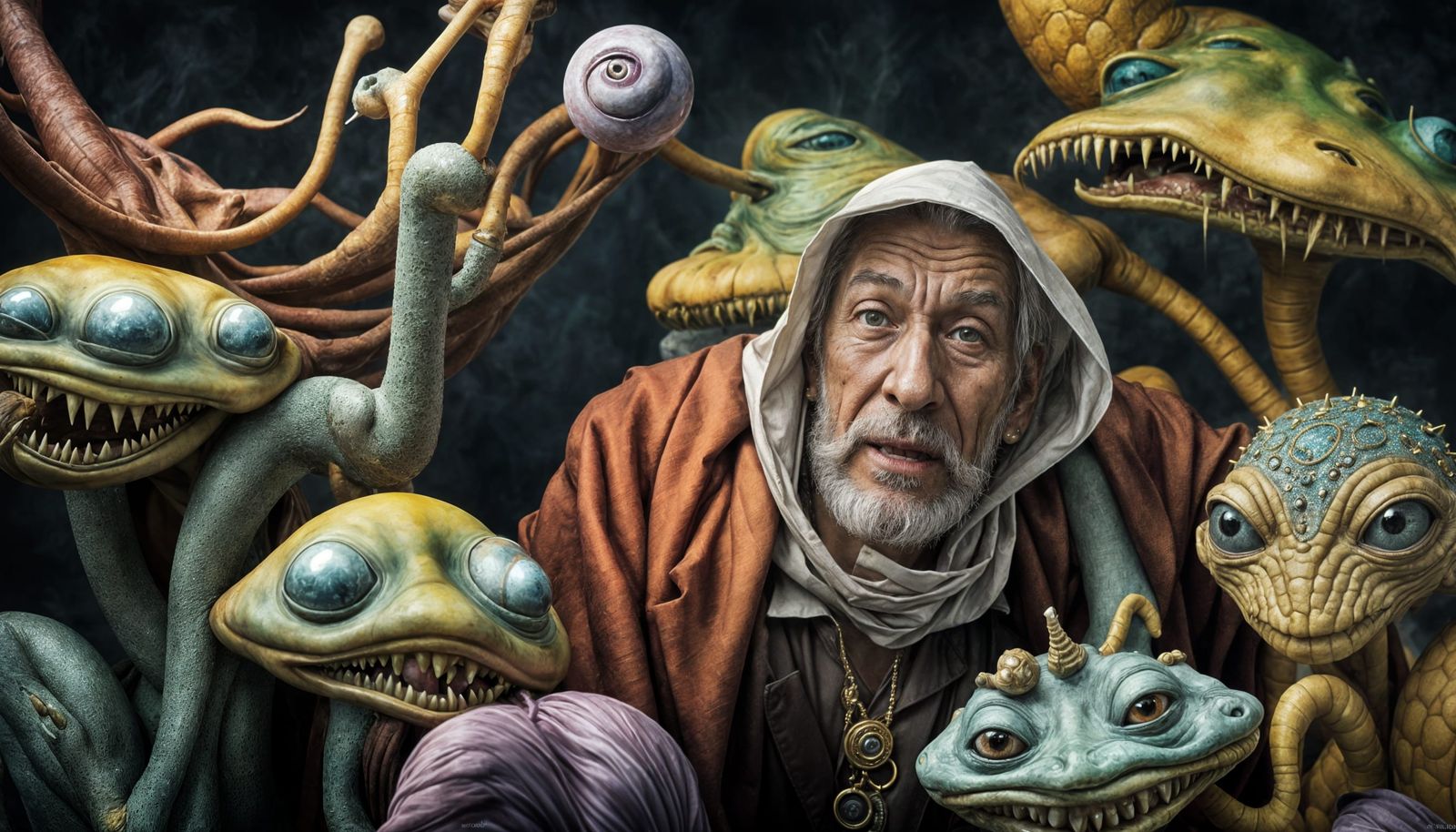 Extravagant Alien Characters in a Bizarre Cosmic Dreamscape