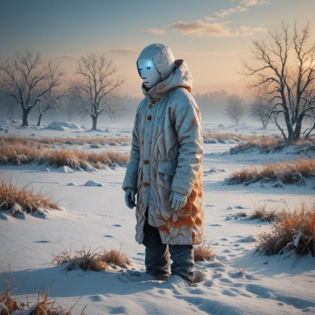 Surreal Winter Scene in Hyper-Realistic Digital Art Style