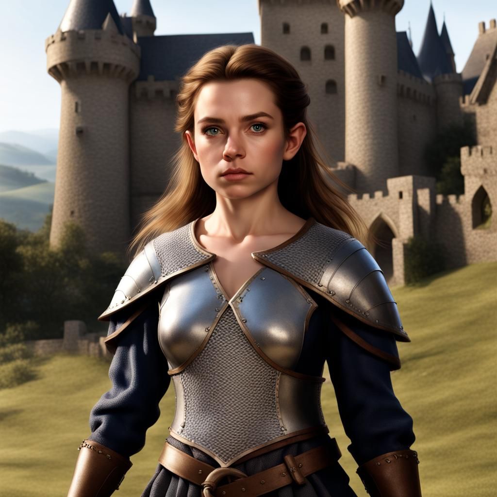 Realistic Portrait of a Halfling Woman in Chainmail