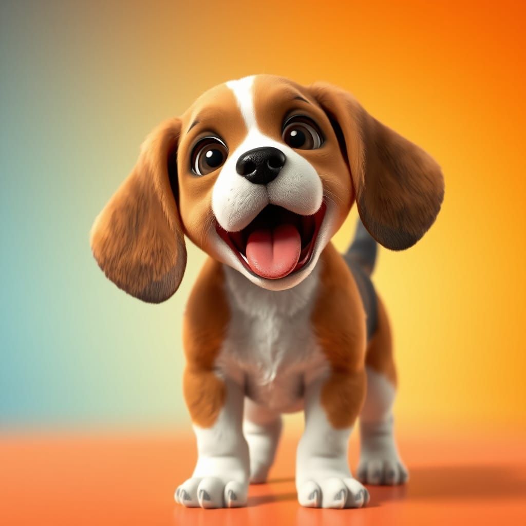 Cinematic Beagle Puppy in Vibrant Sunset