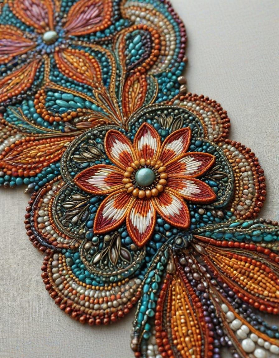 Bohemian Beadwork With Tactile Petal Designs
