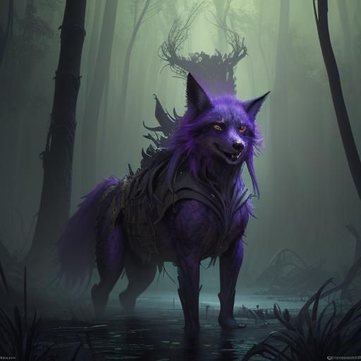 Toxic Swamp Fox Dark Fantasy Concept Art