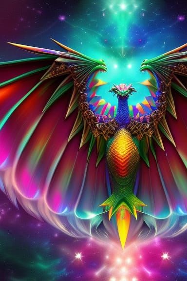 Rainbow Dragon in Mystical Ethereal Style