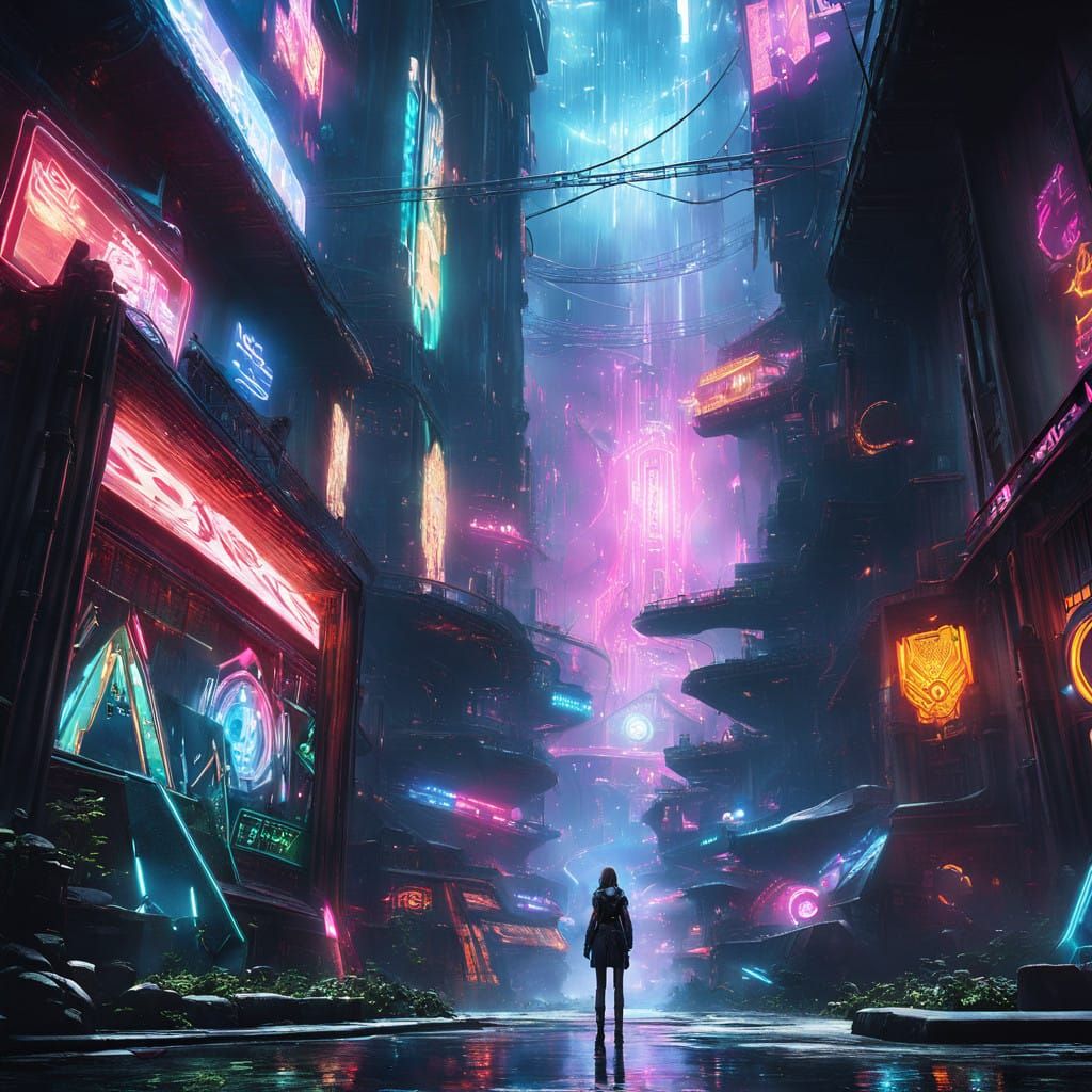 Cyberpunk Siren: A Humanized Xbox 360 in Stunning 8K