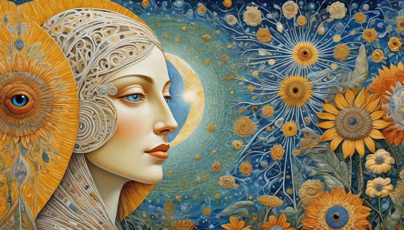 Surreal Sun and Moon Flower Dreamscape