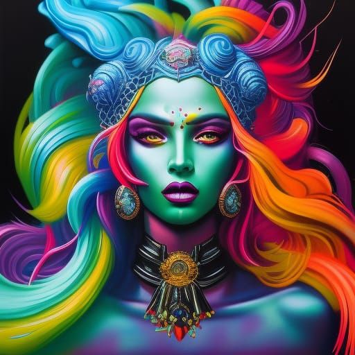 Medusa in Graffiti Street Art Style