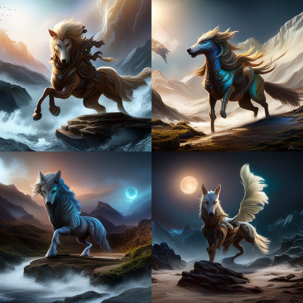 Fantastical Wolf Horse Concept Art