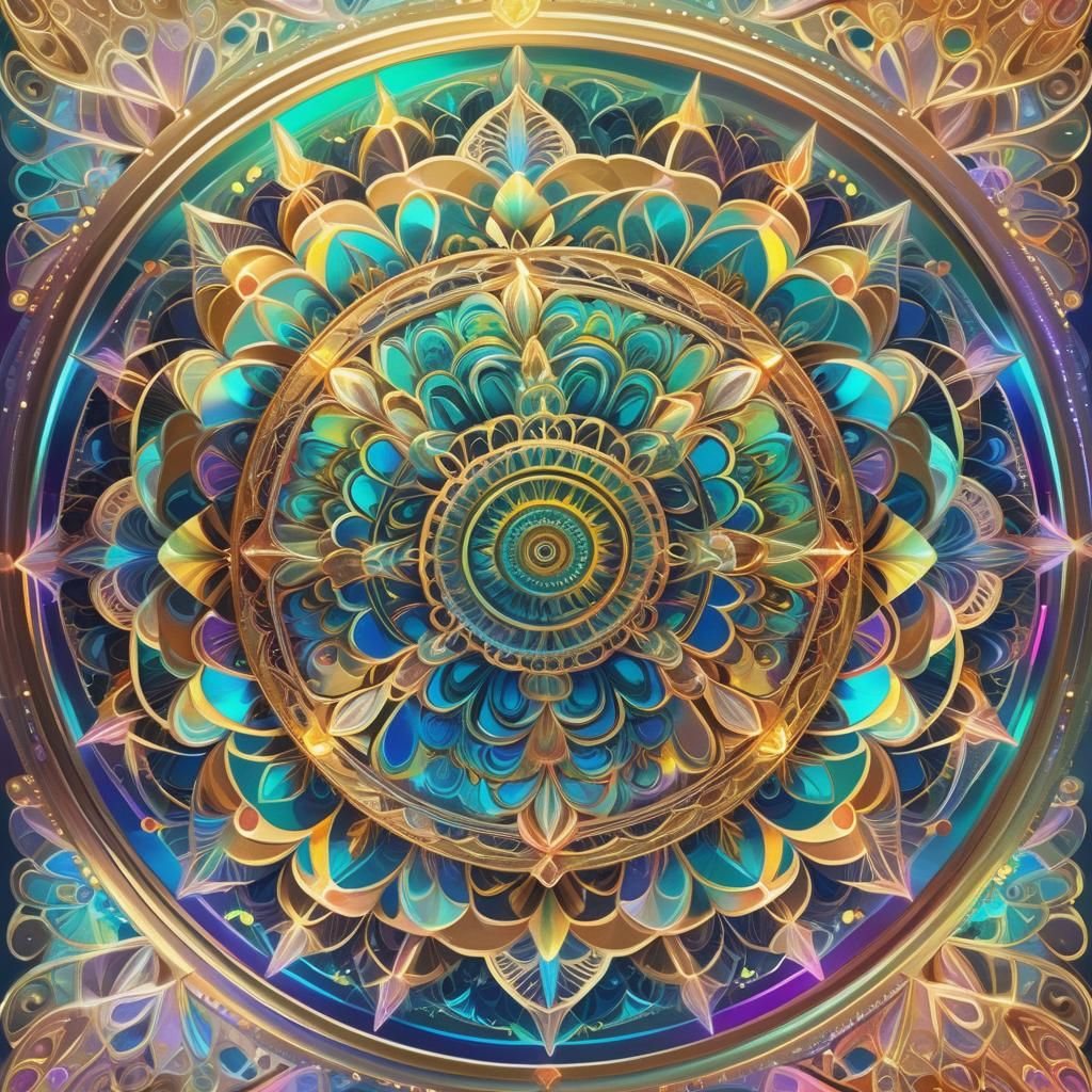 Iridescent Mandala in Primal Colors
