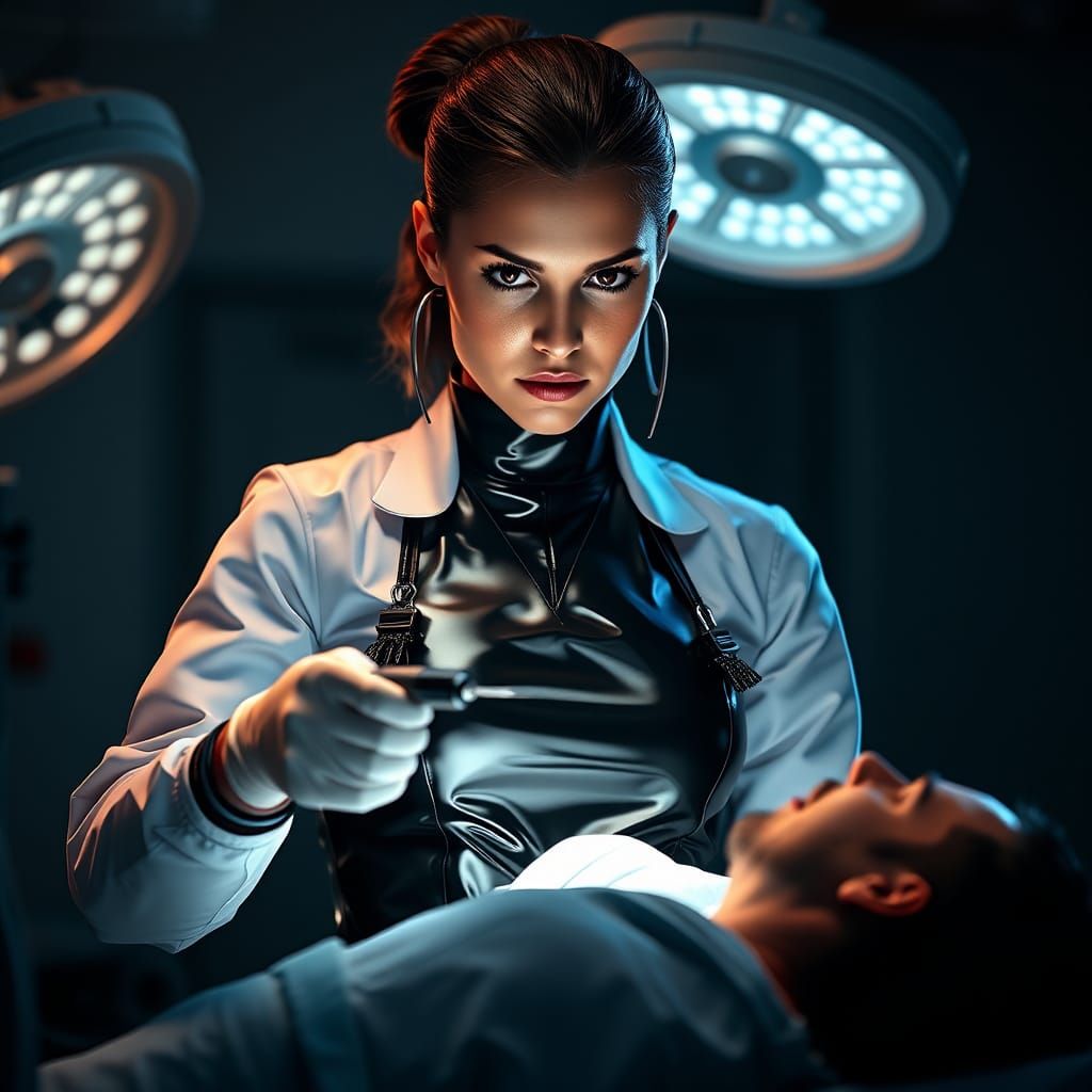 Hyperrealistic Nurse Ready for Surgery