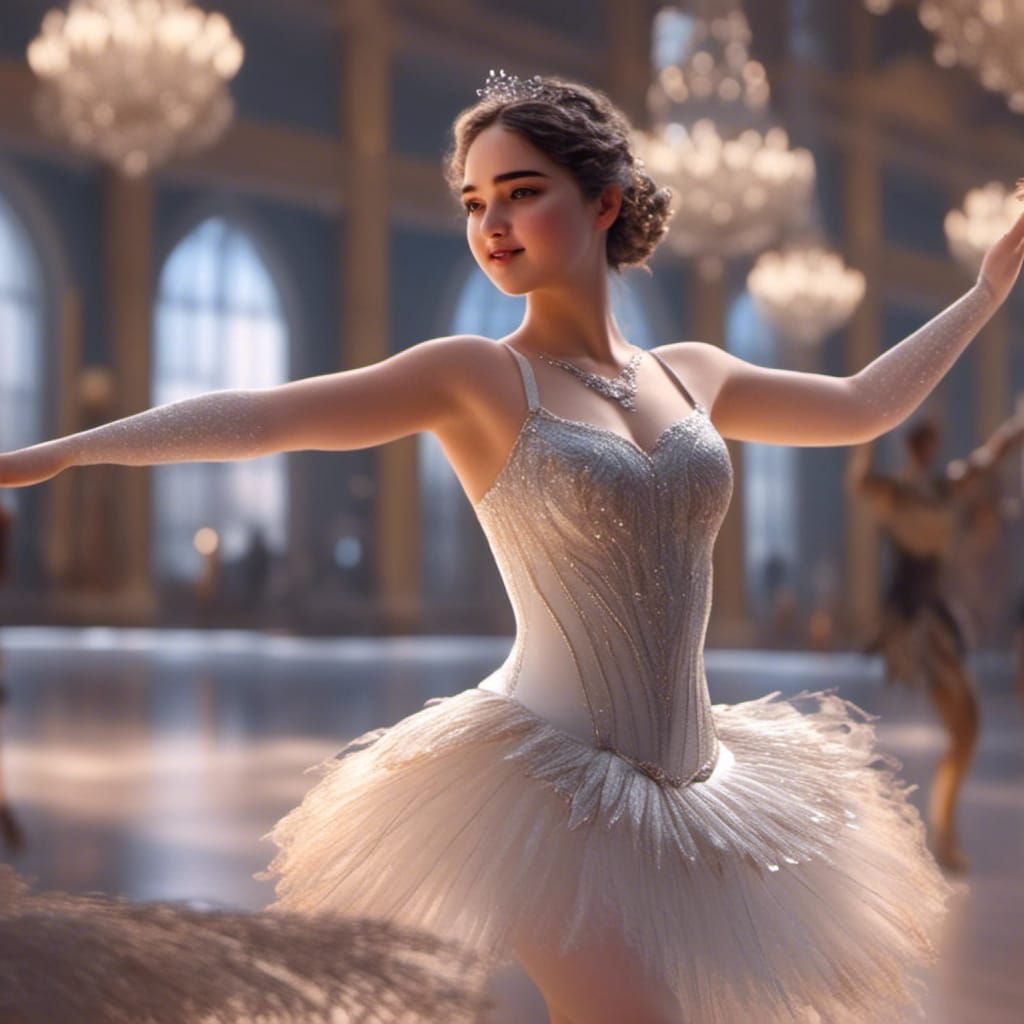 Beautiful Anime Dancer in Swan Lake Costume