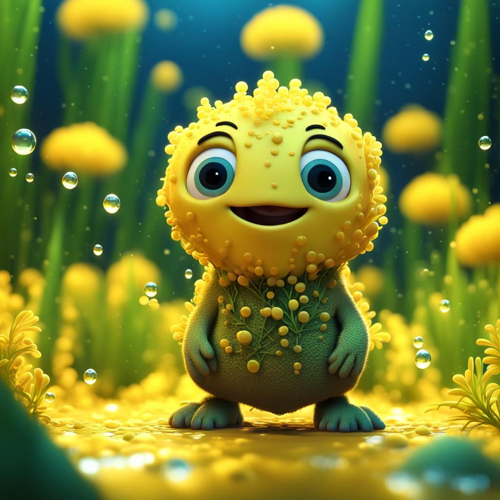Glowing Plant Creature: Pixar-Style 3D Digital Art