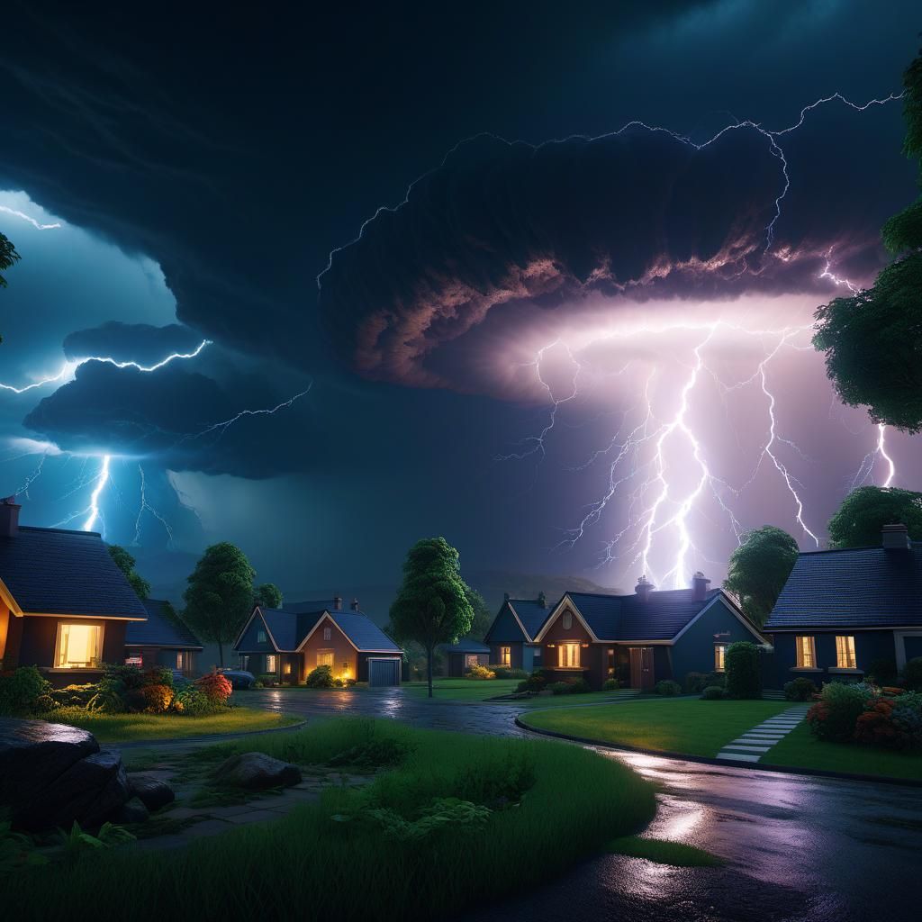 Epic Thunderstorm Over Megalith, Cinematic Composition