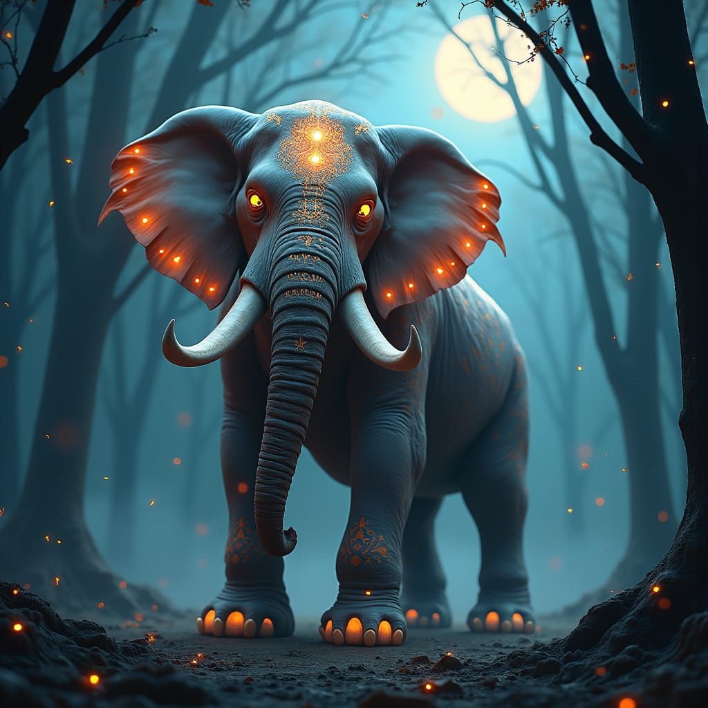 Mystical Baku: Guardian of Dreams in Moonlight