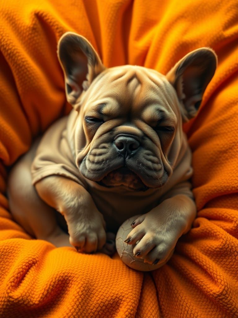 Bulldog Puppy in Hyper-Realistic Slumber