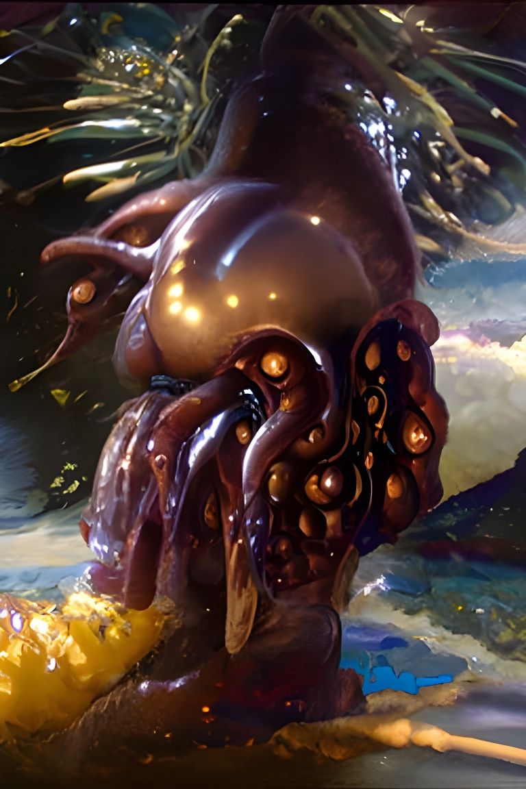 Eldritch Octopus God in the Deep Sea