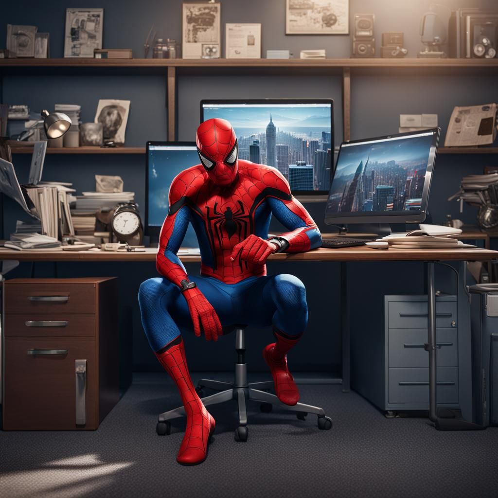 Spider-Man's Office Job: Detailed Matte Painting