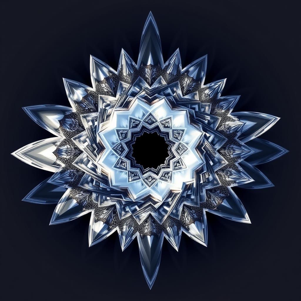 Vibrant Crystal Fractal in Cyberpunk Aesthetic