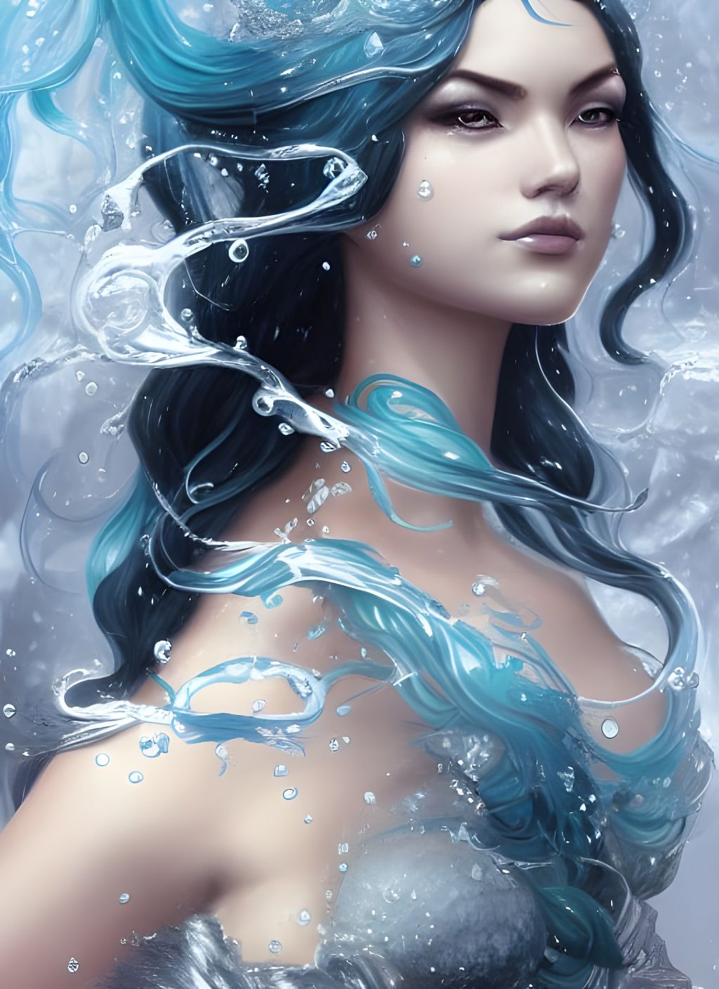 Water Empress Nico Robin Portrait, Digital Art