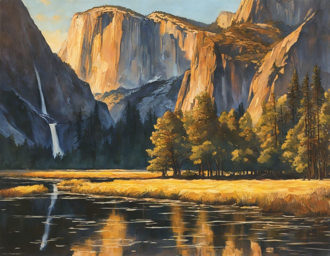 Vibrant California Landscape in Impressionist Style