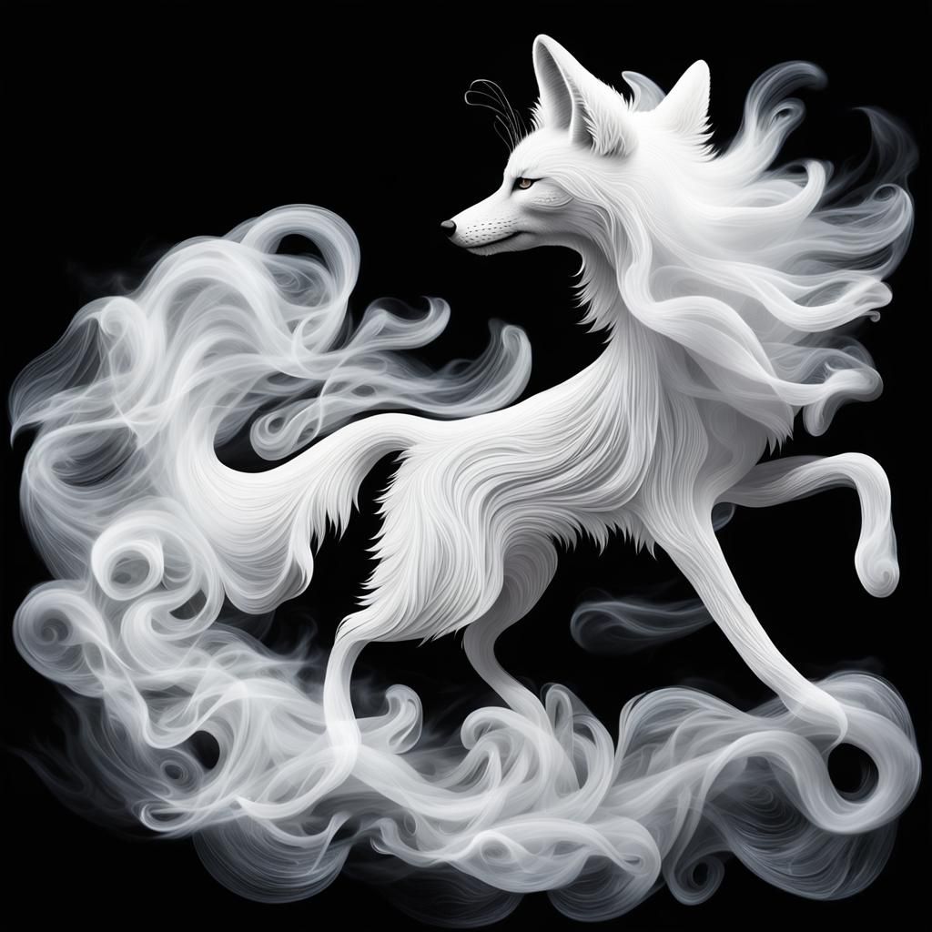 Ethereal Ghostly Fox in Supernatural Digital Art