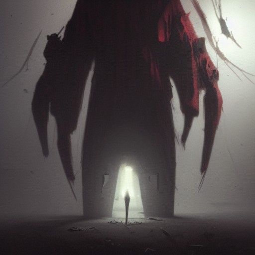 Sinister Figure in Dark Street, Fantasy Art