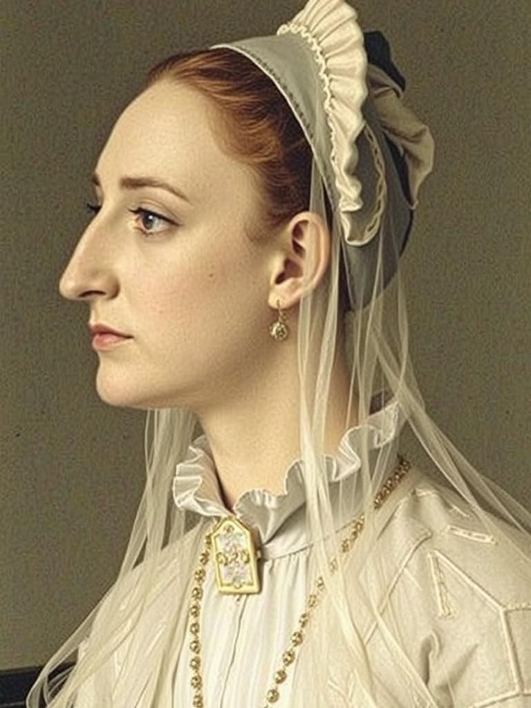 Victorian Woman Portrait in Polaroid Style