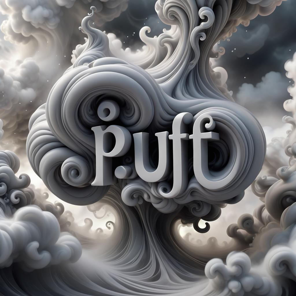 Cloud Lettering Above Pipe in Burtonesque Style