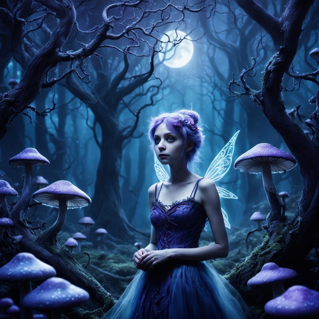 Dark Fantasy Tinkerbell in Tim Burton Style