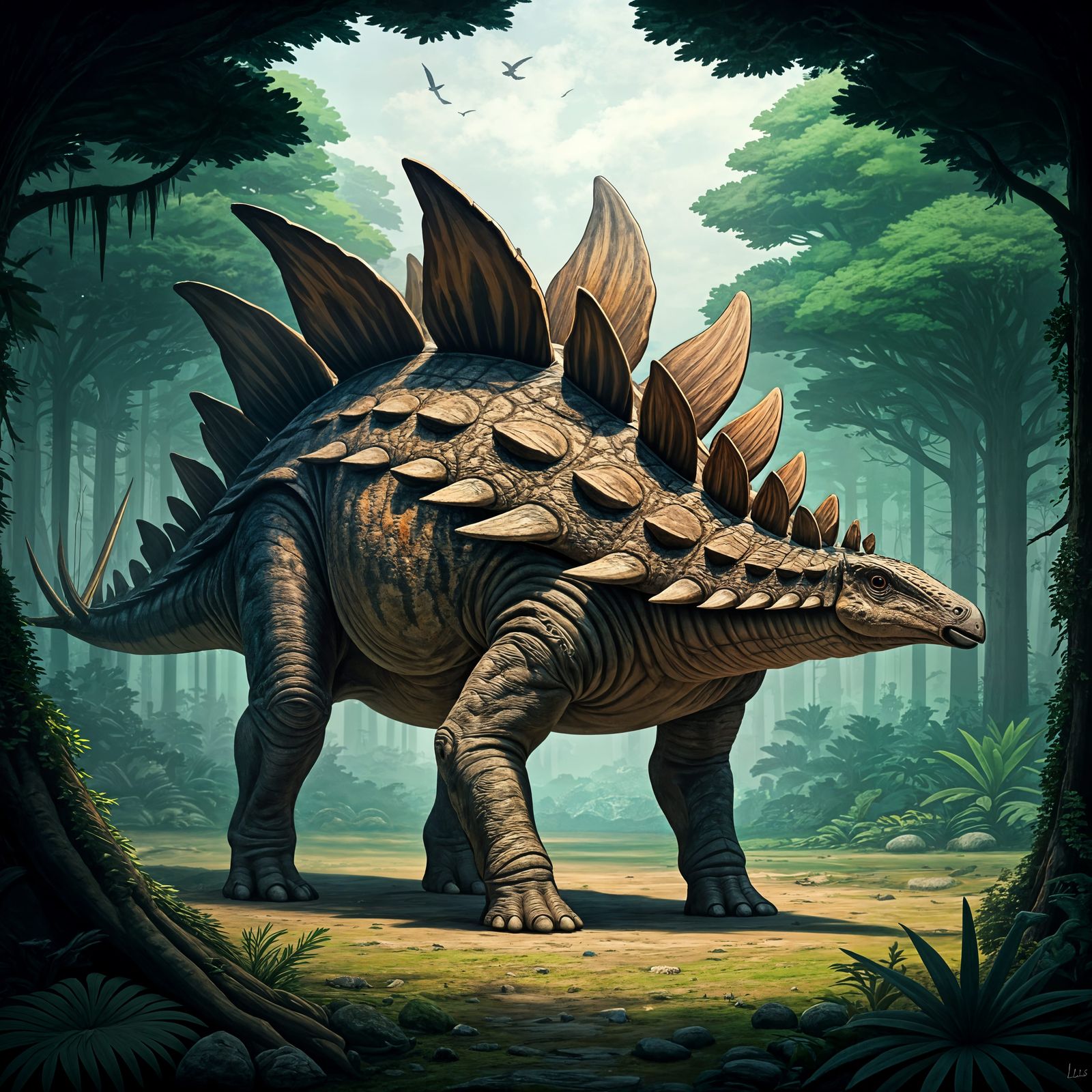 Majestic Stegosaurus Generated by AI