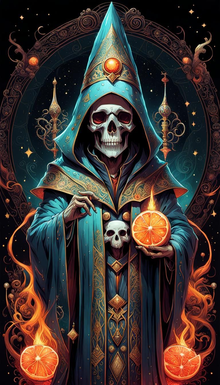 Sparklecore Lich Skull Wizard with Arcane Magic