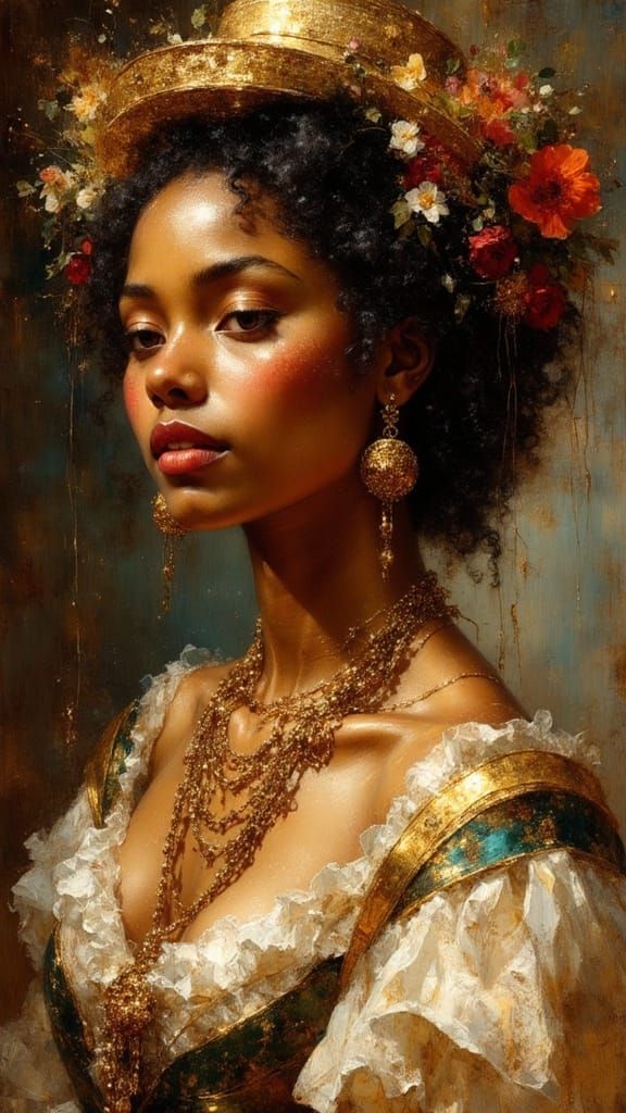 Portrait of Caribbean Woman in Ethereal Style
