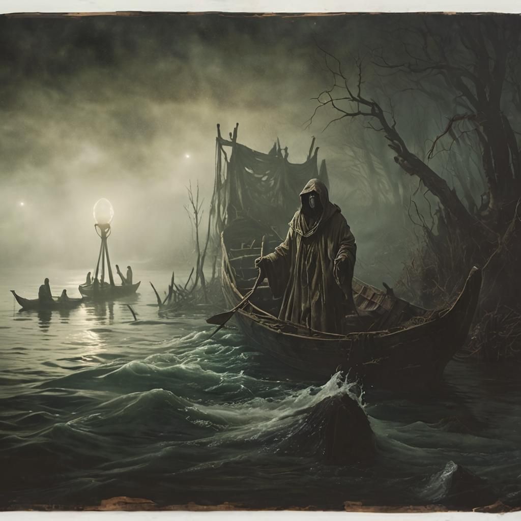 Charon the Ferryman on the River Styx