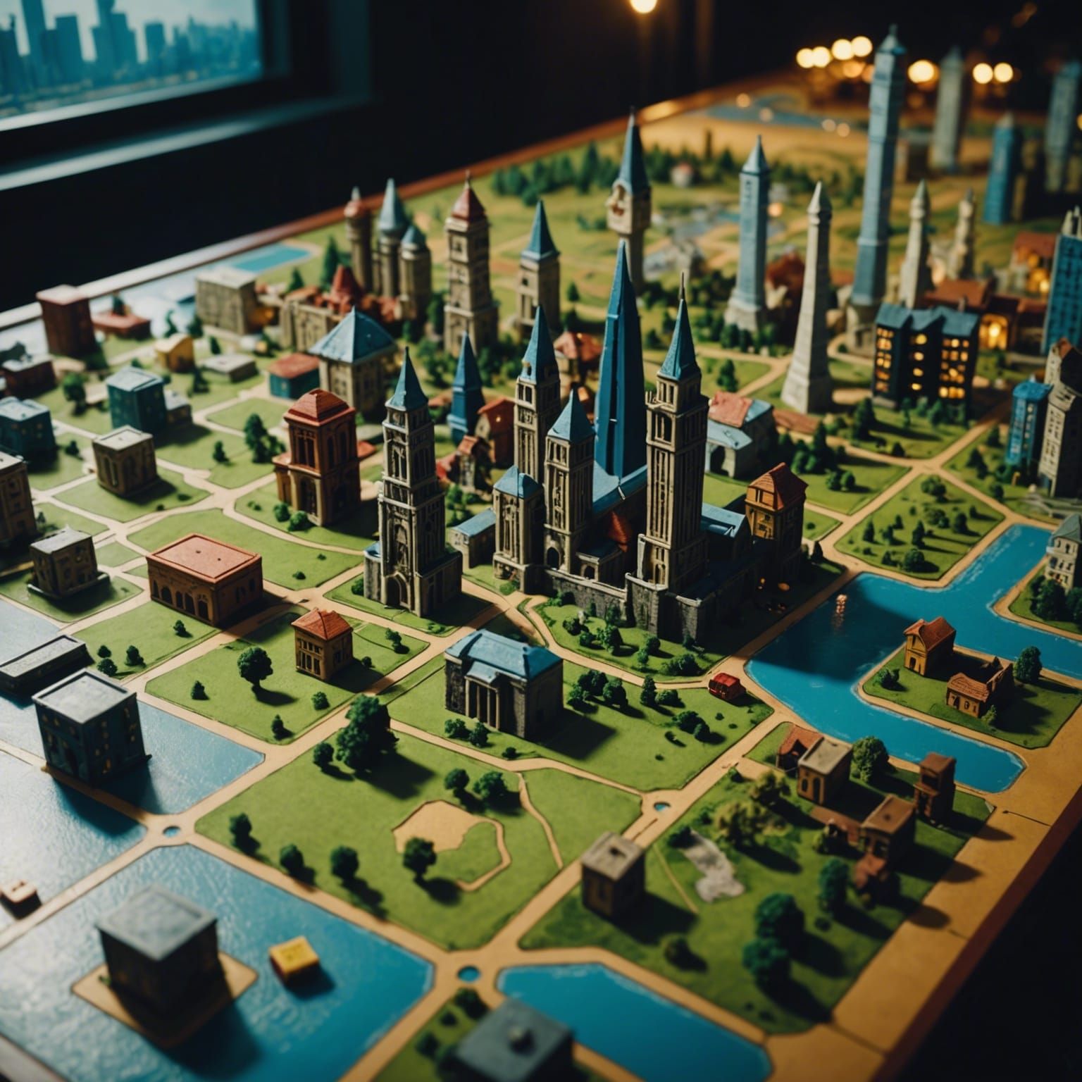 Catan Board Game City: Cinematic Film Still